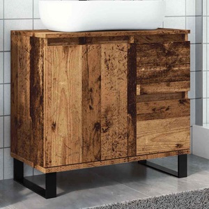 vidaXL, vidaXL Waschbeckenunterschrank Altholz-Optik 65x33x60 cm Holzwerkstoff