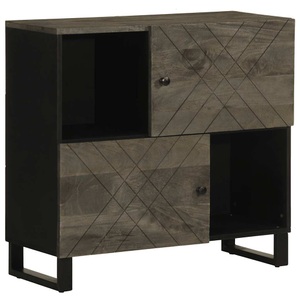 vidaXL, vidaXL Sideboard Schwarz 80x33x75 cm Massivholz Mango