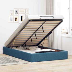vidaXL, vidaXL Ottoman-Bett ohne Matratze Dunkelblau 120x190 cm Samt