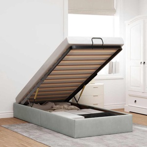 vidaXL, vidaXL Ottoman-Bett ohne Matratze Hellgrau 80x200 cm Samt