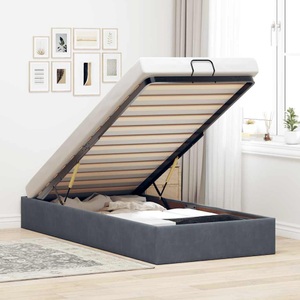 vidaXL, vidaXL Ottoman-Bett ohne Matratze Dunkelgrau 90x200 cm Samt