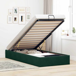vidaXL, vidaXL Ottoman-Bett ohne Matratze Dunkelgrün 100x200 cm Samt