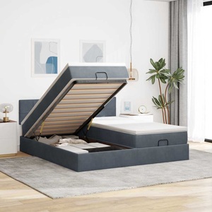 vidaXL, vidaXL Ottoman-Bett mit Matratzen & LEDs Dunkelgrau 160x200 cm Samt