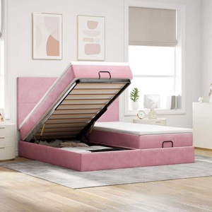 vidaXL, vidaXL Ottoman-Bett mit Matratzen & LEDs Rosa 180x200 cm Samt