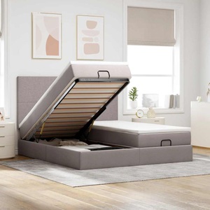 vidaXL, vidaXL Ottoman-Bett mit Matratzen & LEDs Taupe 180x200 cm Stoff