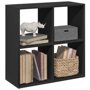 vidaXL, vidaXL Raumteiler-Bücherregal Schwarz 69,5x29x69,5 cm Holzwerkstoff