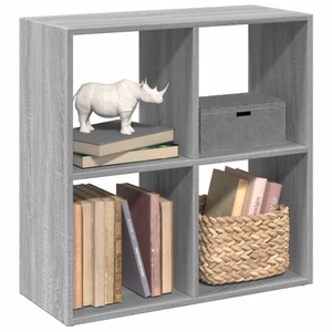 vidaXL, vidaXL Raumteiler-Bücherregal Grau Sonoma 69,5x29x69,5 cm