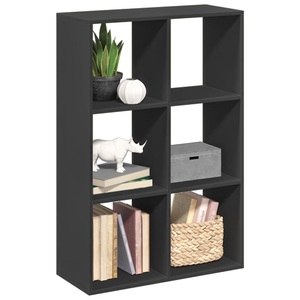 vidaXL, vidaXL Raumteiler-Bücherregal Schwarz 69,5x29x103,5 cm Holzwerkstoff