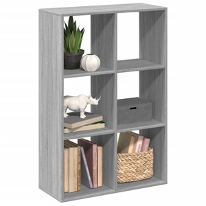 vidaXL, vidaXL Raumteiler-Bücherregal Grau Sonoma 69,5x29x103,5 cm