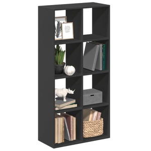 vidaXL, vidaXL Raumteiler-Bücherregal Schwarz 69,5x29x137,5 cm Holzwerkstoff