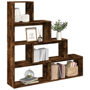 vidaXL, vidaXL Raumteiler-Bücherregal 4 Stufen Räuchereiche 143,5x29x143,5 cm, vidaXL Raumteiler-Bücherregal 4 Stufen Räuchereiche 143,5x29x143,5 cm