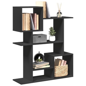 vidaXL, vidaXL Raumteiler-Bücherregal Schwarz 92x29x112 cm Holzwerkstoff