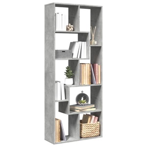 vidaXL, vidaXL Raumteiler-Bücherregal Betongrau 67x25x161,5 cm Holzwerkstoff