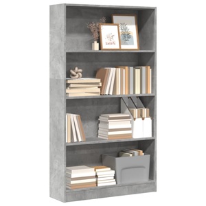 vidaXL, vidaXL Bücherregal Betongrau 80x24x143 cm Holzwerkstoff