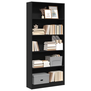 vidaXL, vidaXL Bücherregal Schwarz 80x24x176 cm Holzwerkstoff