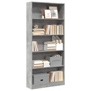 vidaXL, vidaXL Bücherregal Betongrau 80x24x176 cm Holzwerkstoff