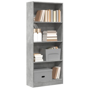 vidaXL, vidaXL Bücherregal Betongrau 60x24x143 cm Holzwerkstoff