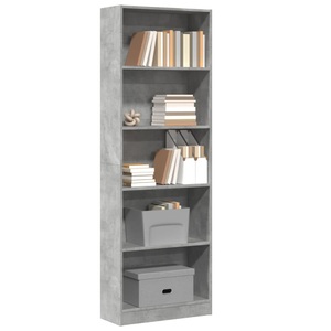 vidaXL, vidaXL Bücherregal Betongrau 60x24x176 cm Holzwerkstoff