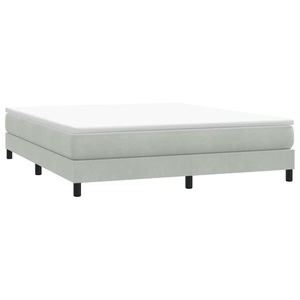 vidaXL, vidaXL Boxspringbett ohne Matratze Hellgrau 180x210 cm Samt