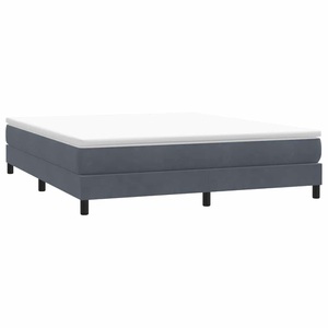 vidaXL, vidaXL Boxspringbett ohne Matratze Dunkelgrau 180x210 cm Samt