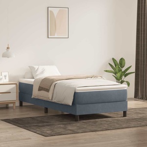 vidaXL, vidaXL Boxspringbett ohne Matratze Dunkelgrau 90x220 cm Samt