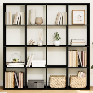vidaXL, vidaXL Bücherregal Schwarz 137,5x29x137,5 cm Holzwerkstoff