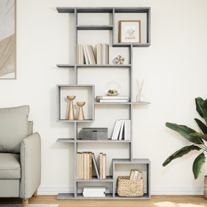 vidaXL, vidaXL Bücherregal Betongrau 92x29x188 cm Holzwerkstoff