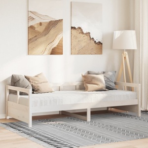vidaXL, vidaXL Tagesbett mit Matratze Weiß 90x190 cm Massivholz Kiefer