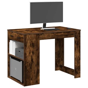 vidaXL, vidaXL Schreibtisch mit Schubladen Ablage Räuchereiche 102x62x77,5 cm