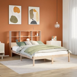 vidaXL, vidaXL Massivholzbett mit Regal ohne Matratze 120x200 cm Kiefer