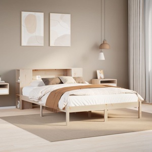 vidaXL, vidaXL Massivholzbett mit Regal ohne Matratze 160x200 cm Kiefernholz