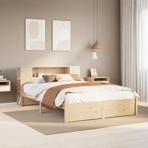 vidaXL, vidaXL Massivholzbett mit Regal ohne Matratze 140x200 cm Kiefernholz