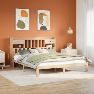 vidaXL, vidaXL Massivholzbett mit Regal ohne Matratze 180x200 cm Kiefer