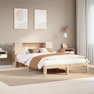 vidaXL, vidaXL Massivholzbett mit Regal ohne Matratze 160x200 cm Kiefer