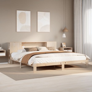 vidaXL, vidaXL Massivholzbett mit Regal ohne Matratze 180x200 cm Kiefer