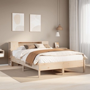 vidaXL, vidaXL Massivholzbett mit Regal ohne Matratze 160x200 cm Kiefer, vidaXL Massivholzbett mit Regal ohne Matratze 160x200 cm Kiefer