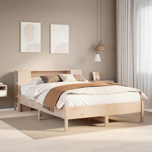 vidaXL, vidaXL Massivholzbett mit Regal ohne Matratze 140x190 cm Kiefer