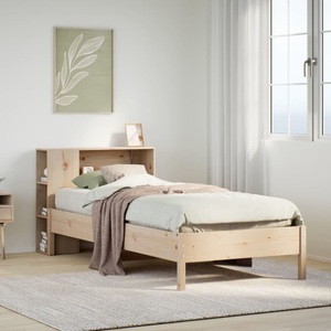 vidaXL, vidaXL Massivholzbett mit Regal ohne Matratze 100x200 cm Kiefer