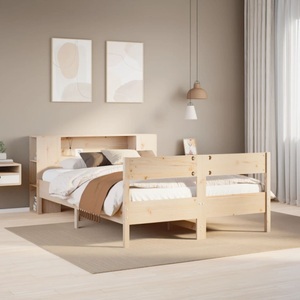 vidaXL, vidaXL Massivholzbett mit Regal ohne Matratze 120x190 cm Kiefer