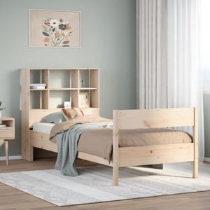 vidaXL, vidaXL Massivholzbett mit Regal ohne Matratze 90x200 cm Kiefer