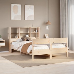 vidaXL, vidaXL Massivholzbett mit Regal ohne Matratze 135x190 cm Kiefer