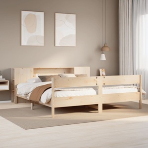 vidaXL, vidaXL Massivholzbett mit Regal ohne Matratze 180x200 cm Kiefer