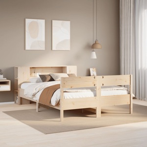 vidaXL, vidaXL Massivholzbett mit Regal ohne Matratze 160x200 cm Kiefer