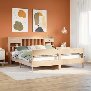vidaXL, vidaXL Massivholzbett mit Regal ohne Matratze 180x200 cm Kiefer