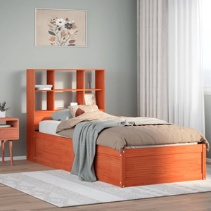 vidaXL, vidaXL Massivholzbett ohne Matratze Wachsbraun 100x200 Kiefernholz, vidaXL Massivholzbett ohne Matratze Wachsbraun 100x200 Kiefernholz