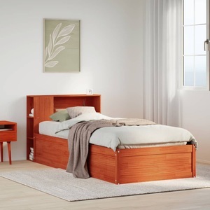 vidaXL, vidaXL Massivholzbett ohne Matratze Wachsbraun 100x200 Kiefernholz
