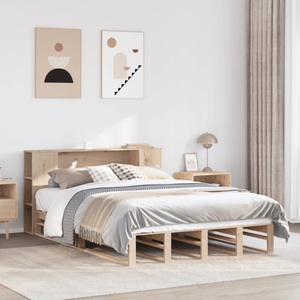 vidaXL, vidaXL Massivholzbett mit Regal ohne Matratze 160x200 cm Massivholz