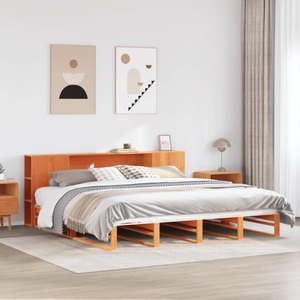 vidaXL, vidaXL Massivholzbett ohne Matratze Wachsbraun 180x200 cm Massivholz