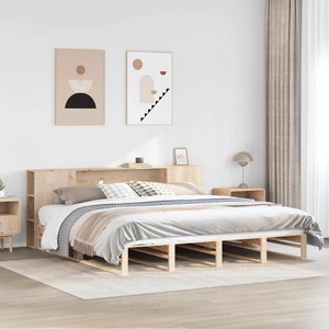 vidaXL, vidaXL Massivholzbett mit Regal ohne Matratze 200x200 cm Massivholz