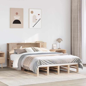 vidaXL, vidaXL Massivholzbett mit Regal ohne Matratze 120x190 cm Massivholz